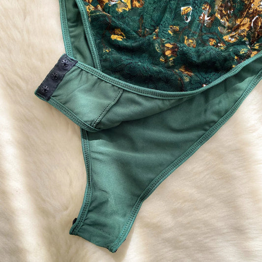 Floral Corset-Style Bodysuit Top