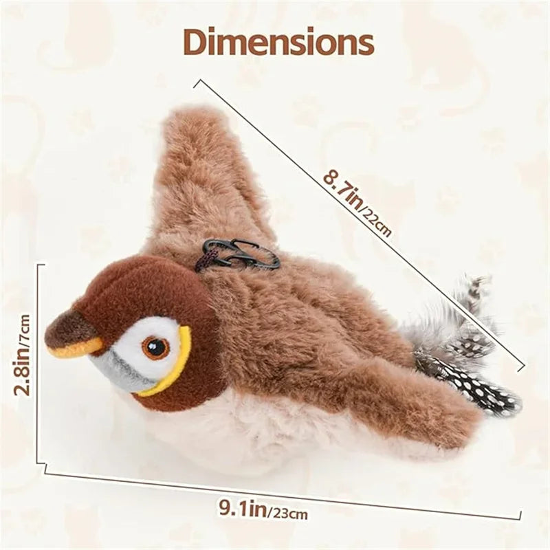 Interactive Flapping Bird Toy for Cats – Touch-Activated with Catnip & USB Rechargeable