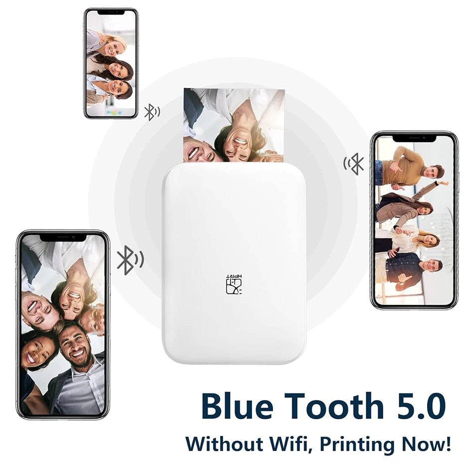 Portable Photo Printer – Wireless 2x3" Zink Printer + Sticky-Backed Pape