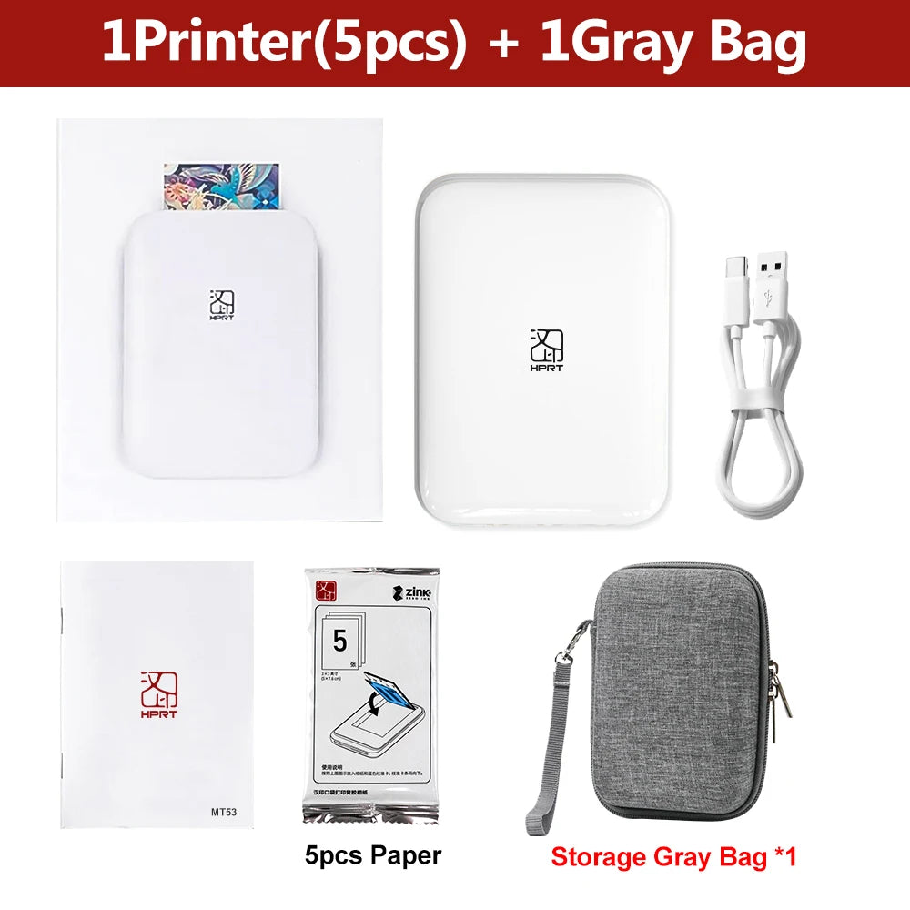 Portable Photo Printer – Wireless 2x3" Zink Printer + Sticky-Backed Pape