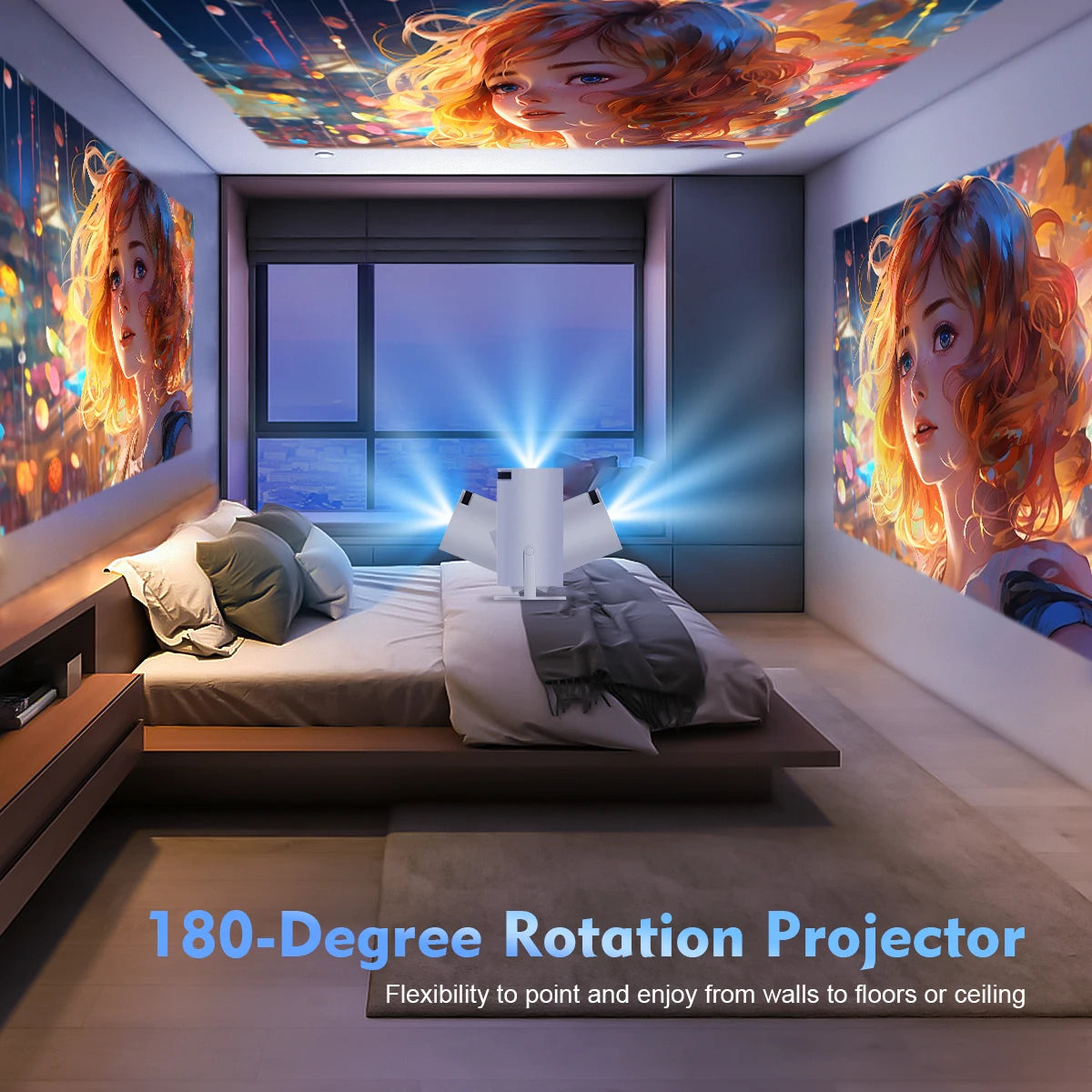HY300 Pro 4K Smart Projector – Android 11, WiFi6, Bluetooth, 290 ANSI for Home & Outdoor