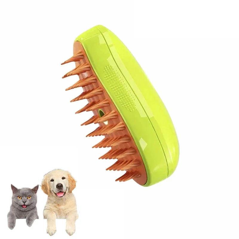 3-in-1 Steam Pet Grooming Brush – Electric Sprayer & Massage Comb