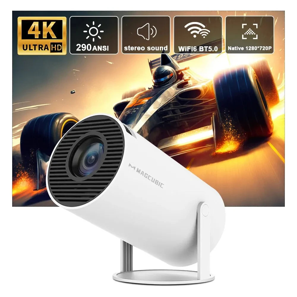 HY300 Pro 4K Smart Projector – Android 11, WiFi6, Bluetooth, 290 ANSI for Home & Outdoor