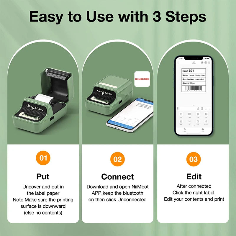 ini Thermal Label Printer – Portable Bluetooth Sticker Maker (B21 Model)