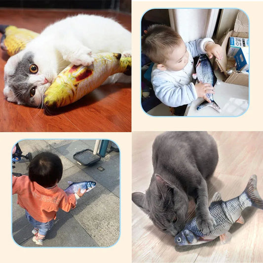 Electric Flopping Fish Cat Toy – USB Rechargeable Interactive Plush Toy