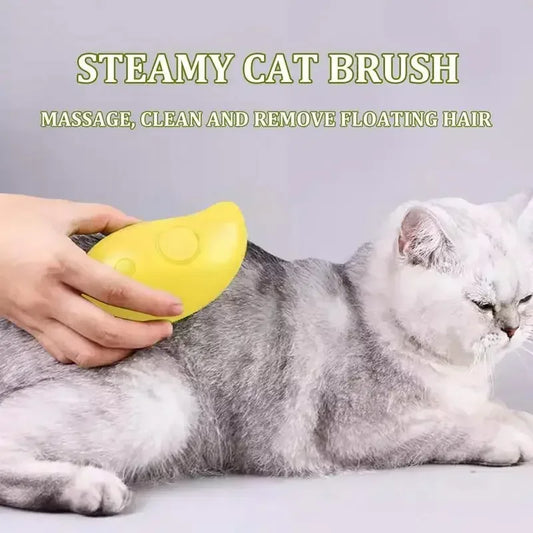 3-in-1 Steam Pet Grooming Brush – Electric Sprayer & Massage Comb