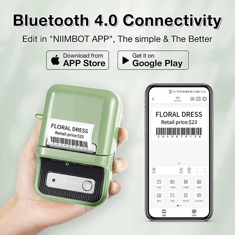 ini Thermal Label Printer – Portable Bluetooth Sticker Maker (B21 Model)