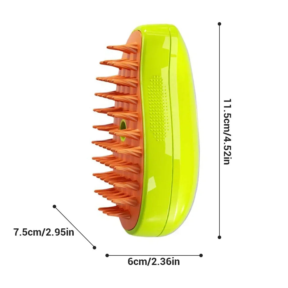 3-in-1 Steam Pet Grooming Brush – Electric Sprayer & Massage Comb