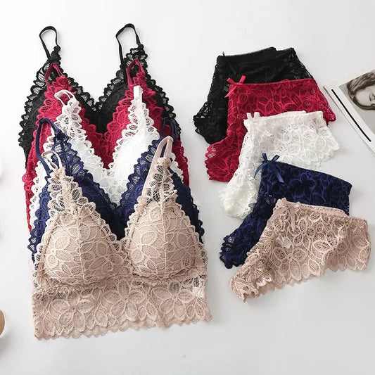 Floral Lace Non-Wired Bra & Brief Set