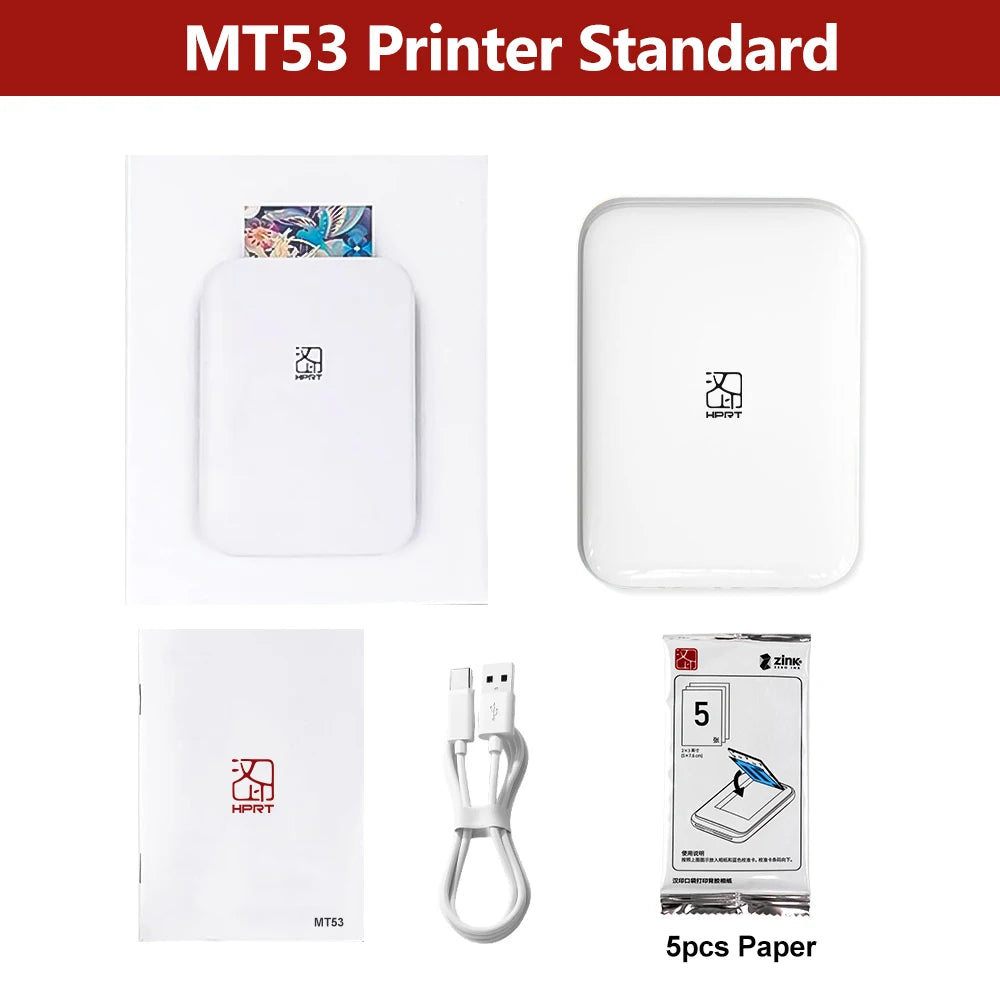 Portable Photo Printer – Wireless 2x3" Zink Printer + Sticky-Backed Pape