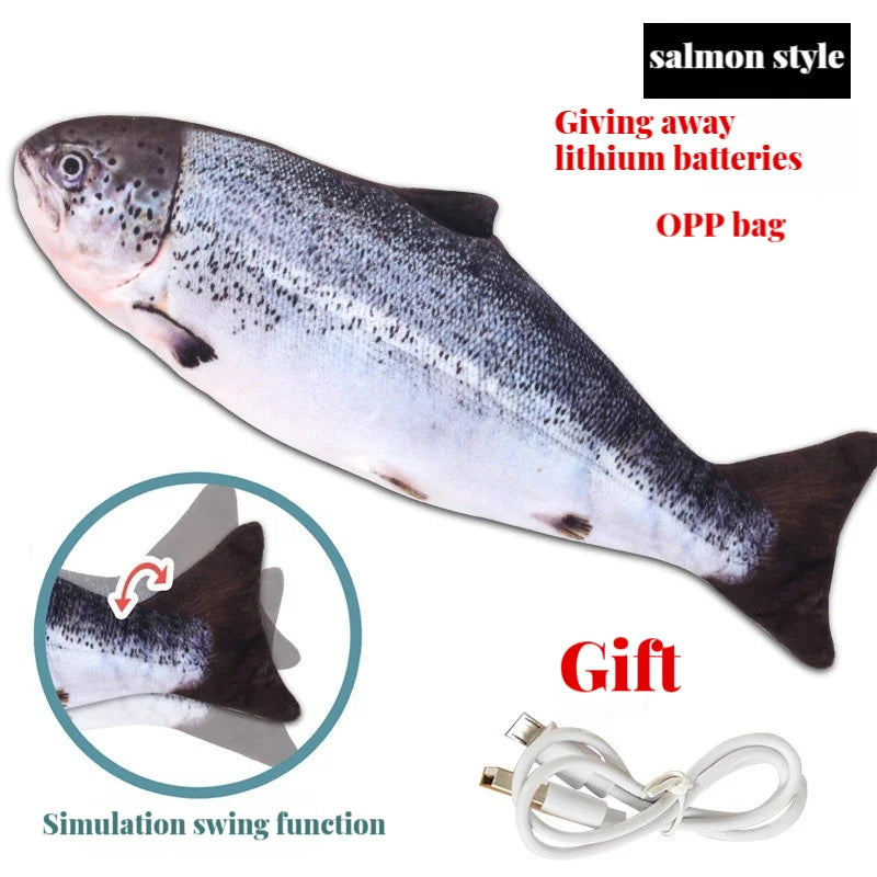Electric Flopping Fish Cat Toy – USB Rechargeable Interactive Plush Toy
