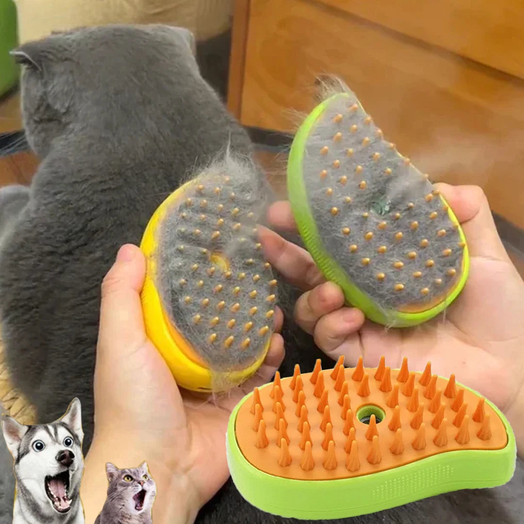 3-in-1 Steam Pet Grooming Brush – Electric Sprayer & Massage Comb