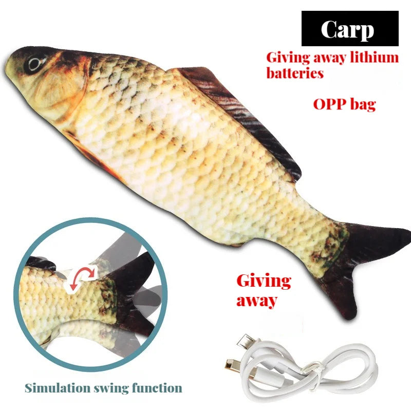 Electric Flopping Fish Cat Toy – USB Rechargeable Interactive Plush Toy