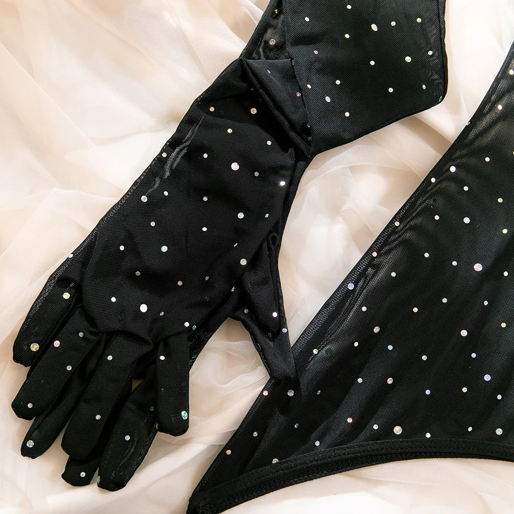 Piece Polka Dot Sheer Lingerie Set