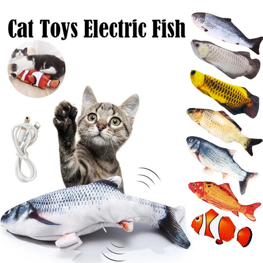 Electric Flopping Fish Cat Toy – USB Rechargeable Interactive Plush Toy